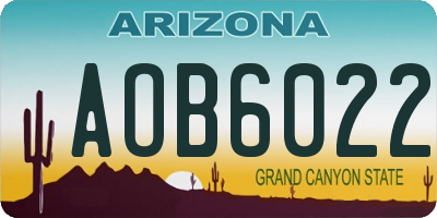 AZ license plate AOB6022