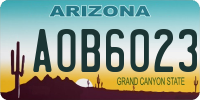AZ license plate AOB6023