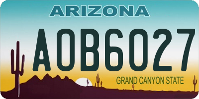 AZ license plate AOB6027