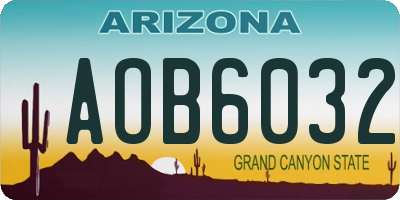 AZ license plate AOB6032