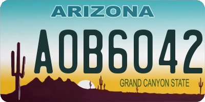 AZ license plate AOB6042