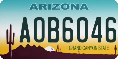 AZ license plate AOB6046
