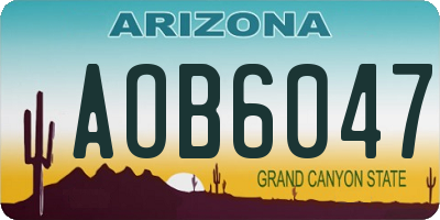 AZ license plate AOB6047