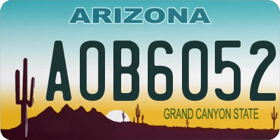 AZ license plate AOB6052