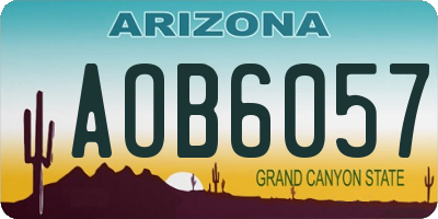 AZ license plate AOB6057