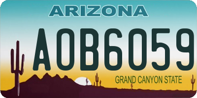 AZ license plate AOB6059