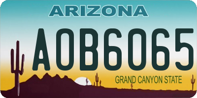 AZ license plate AOB6065