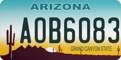 AZ license plate AOB6083