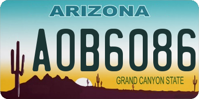 AZ license plate AOB6086