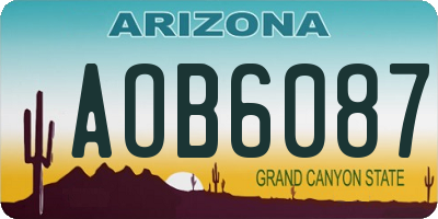 AZ license plate AOB6087