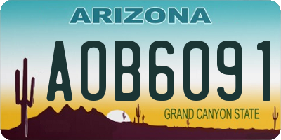 AZ license plate AOB6091