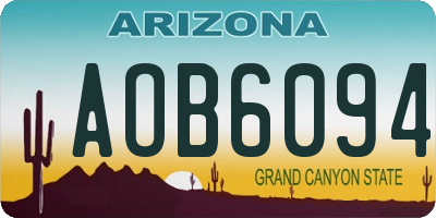 AZ license plate AOB6094