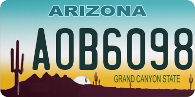 AZ license plate AOB6098