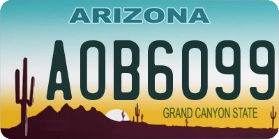 AZ license plate AOB6099