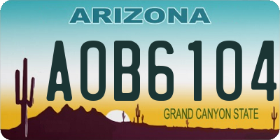 AZ license plate AOB6104