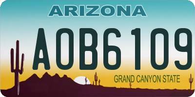AZ license plate AOB6109