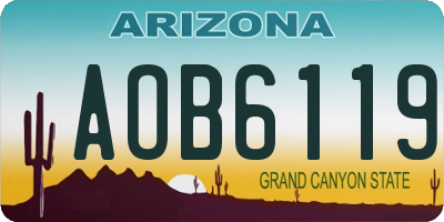 AZ license plate AOB6119