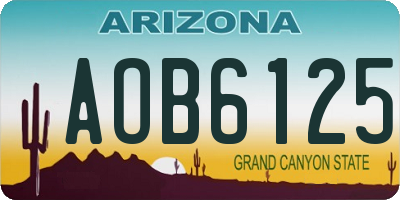 AZ license plate AOB6125
