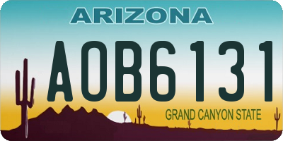 AZ license plate AOB6131