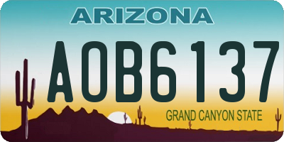 AZ license plate AOB6137