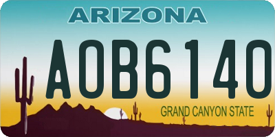 AZ license plate AOB6140