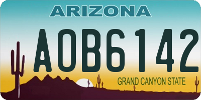 AZ license plate AOB6142