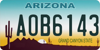 AZ license plate AOB6143