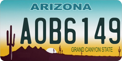 AZ license plate AOB6149