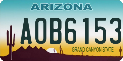 AZ license plate AOB6153
