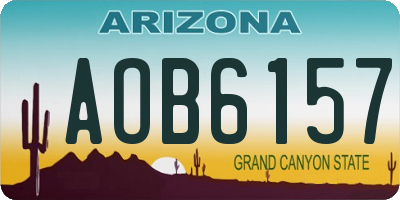 AZ license plate AOB6157