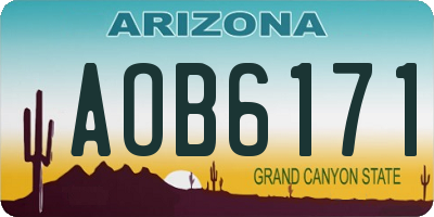AZ license plate AOB6171