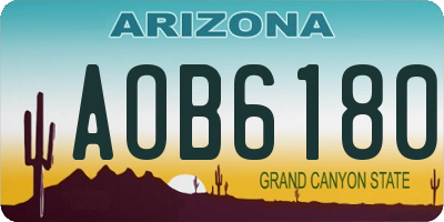 AZ license plate AOB6180