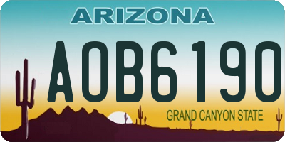 AZ license plate AOB6190