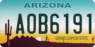 AZ license plate AOB6191