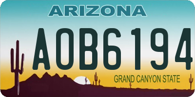 AZ license plate AOB6194