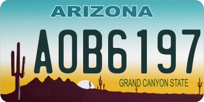 AZ license plate AOB6197