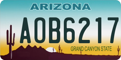 AZ license plate AOB6217