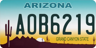 AZ license plate AOB6219