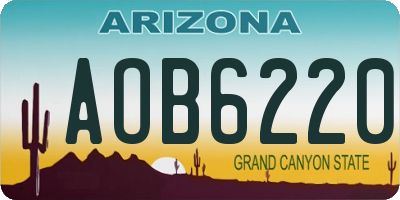 AZ license plate AOB6220