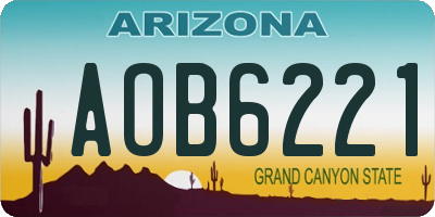 AZ license plate AOB6221