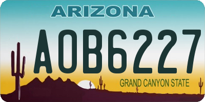 AZ license plate AOB6227
