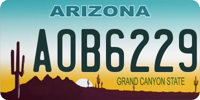 AZ license plate AOB6229