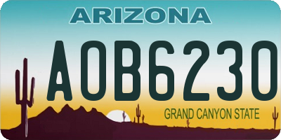 AZ license plate AOB6230