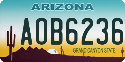 AZ license plate AOB6236