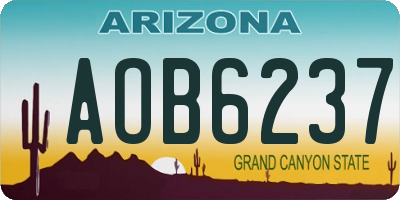 AZ license plate AOB6237