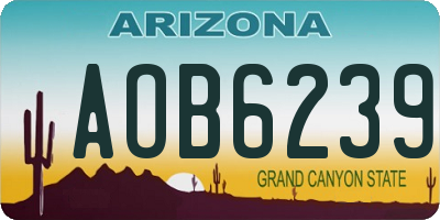 AZ license plate AOB6239