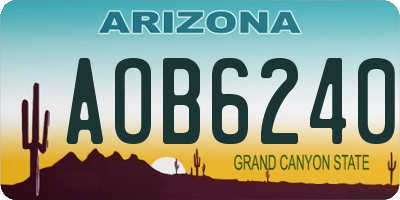 AZ license plate AOB6240