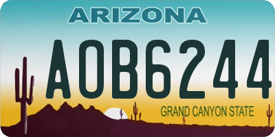 AZ license plate AOB6244