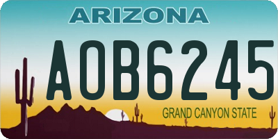 AZ license plate AOB6245