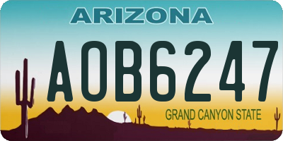 AZ license plate AOB6247